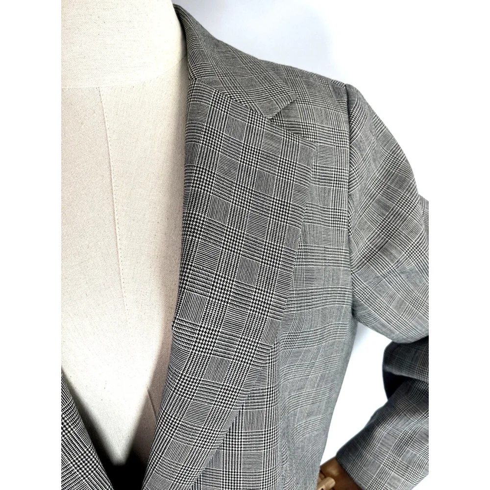 Pendleton Size 16 Glen Plaid Blazer Jacket‎ 100% Virgin Wool Professional